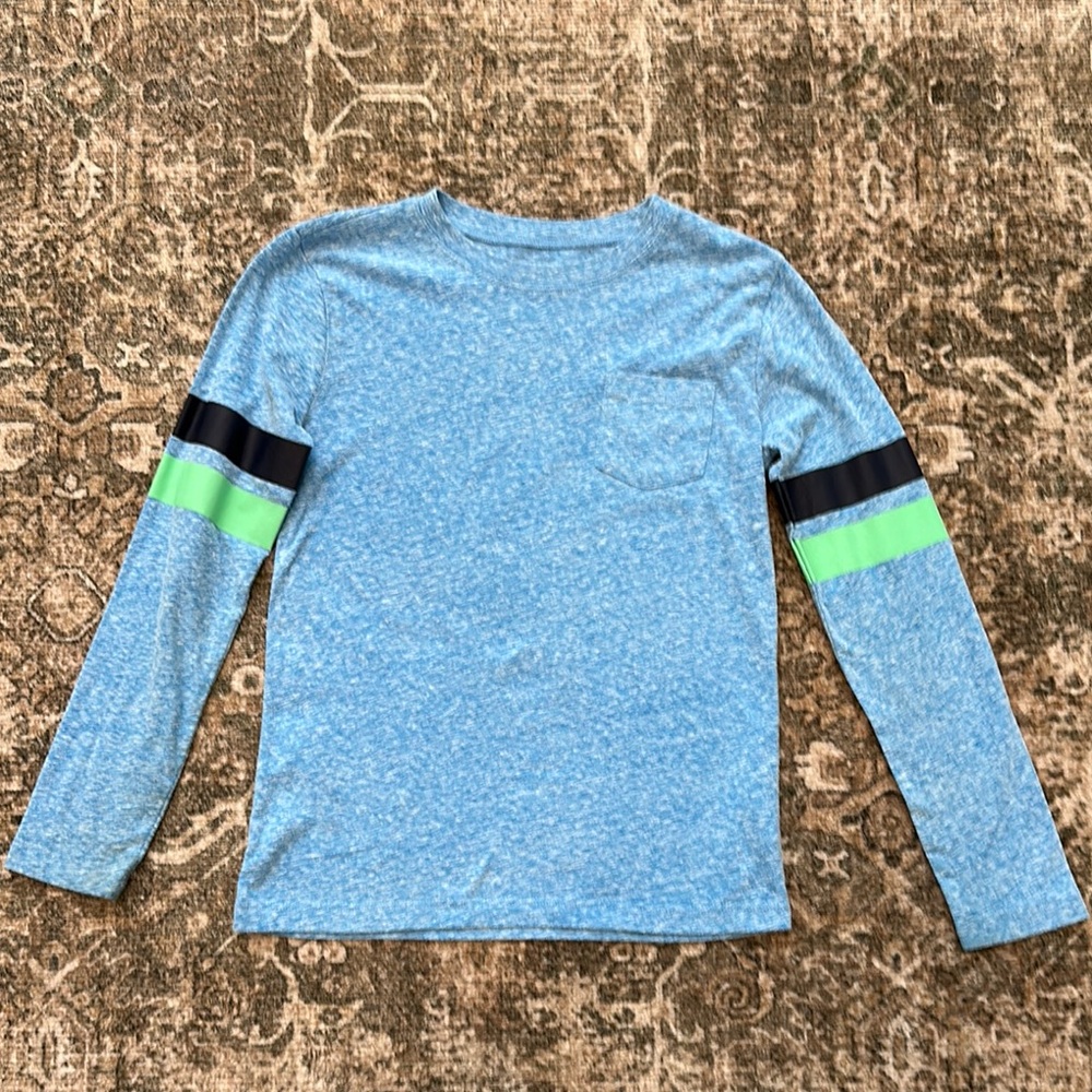 Crewcuts size 8Blue and Green Kids Long Sleeve Shirt